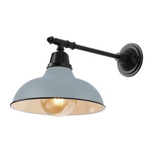 JONATHAN Y Wallace Farmhouse Industrial Indoor/Outdoor Iron LED Victorian Arm Outdoor Sconce - 1 of 4