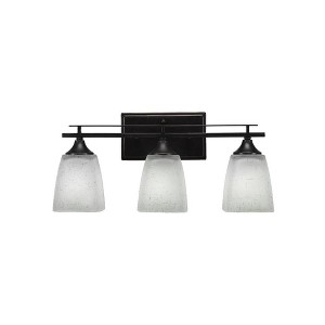 Toltec Lighting Uptowne 3 - Light Vanity in  Dark Granite with 4.5" Square White Muslin Shade - 1 of 1