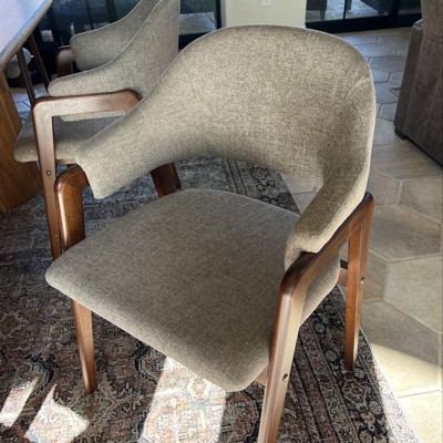 Ingleside Open Back Upholstered Wood Frame Dining Chair Gray (kd ...