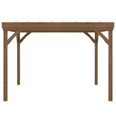 Outsunny 10' x 12' Brown Fir Wood Pergola Gazebo