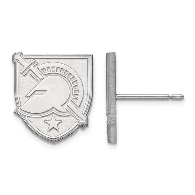 Black Bow Jewelry 14k White Gold U.S. Military Academy Black Knights NCAA Post Earrings