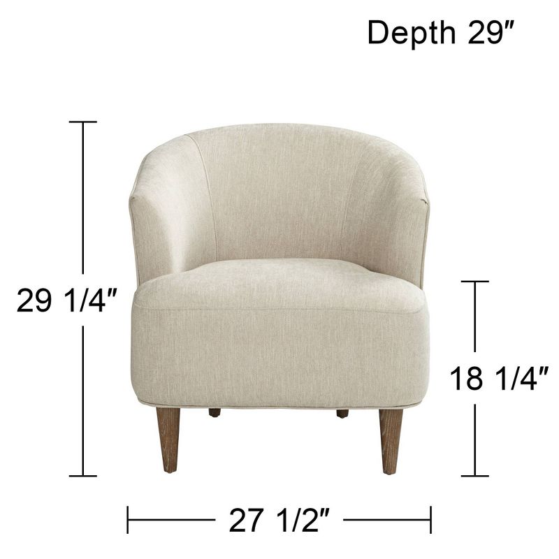 55 Downing Street Herringbone Beige Fabric Modern Accent Chair, 4 of 10