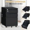 3-Drawer Metal Filing Cabinet with Lock & Anti-Tip Wheel, Under Desk Mobile File Storage Cabinet for Letter/Legal Files, Home Office - 3 of 4