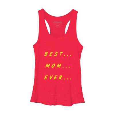 Women's Design By Humans Best Mom Ever Text By swaise Racerback Tank Top