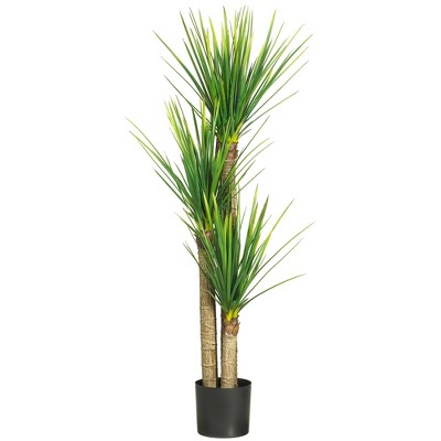 4.8' Artificial Yucca Tree in Pot Green - Nearly Natural