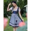 Women's Three-Piece Costume Set with Polka Dot Dress Plaid Apron and Off Shoulder Crop Tops - 4 of 4