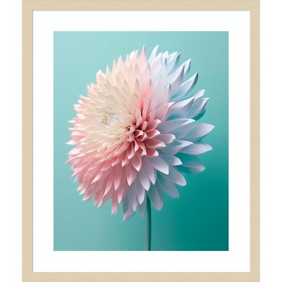 Pink Bliss Floral Print with Natural Wood Frame