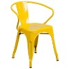 Flash Furniture Commercial Grade 30" Round Metal Indoor-Outdoor Table Set with 2 Arm Chairs - 4 of 4