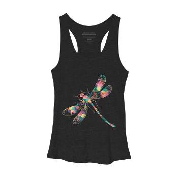 Women's Design By Humans Dragonfly Abstract Summer Color By BaoMinh Racerback Tank Top