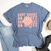 Simply Sage Market Women's Don't Worry Be Happy Smiley Face Short Sleeve Garment Dyed Tee - 3 of 4