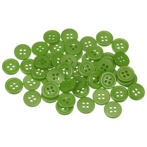 Unique Bargains Resin Craft Snap Round Flat 4-Hole Sewing Buttons 50 Pcs - 1 of 4