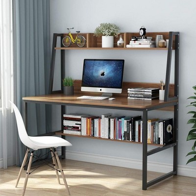 Tribesigns Computer Desk with Bookshelf, 47 inches Home Office Desk