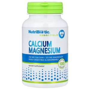 NutriBiotic Essentials, Calcium Magnesium, 100 Gluten Free Capsules - 1 of 4