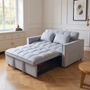 Sapphtopaz Corduroy Couch Sofa - Double Sleeper with Pull-Out Bed, 2 Pillows & Side Storage, Upholstered Furniture for Living Room, Bedroom & Guest - 4 of 4