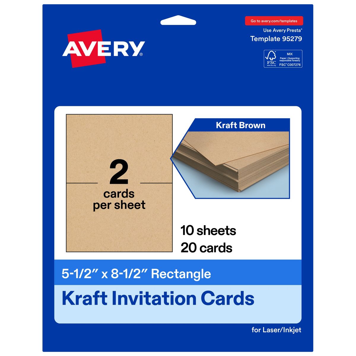 Avery 5-1/2" x 8-1/2" Rectangle, Kraft Brown Invitation Cards - thumbnail 9