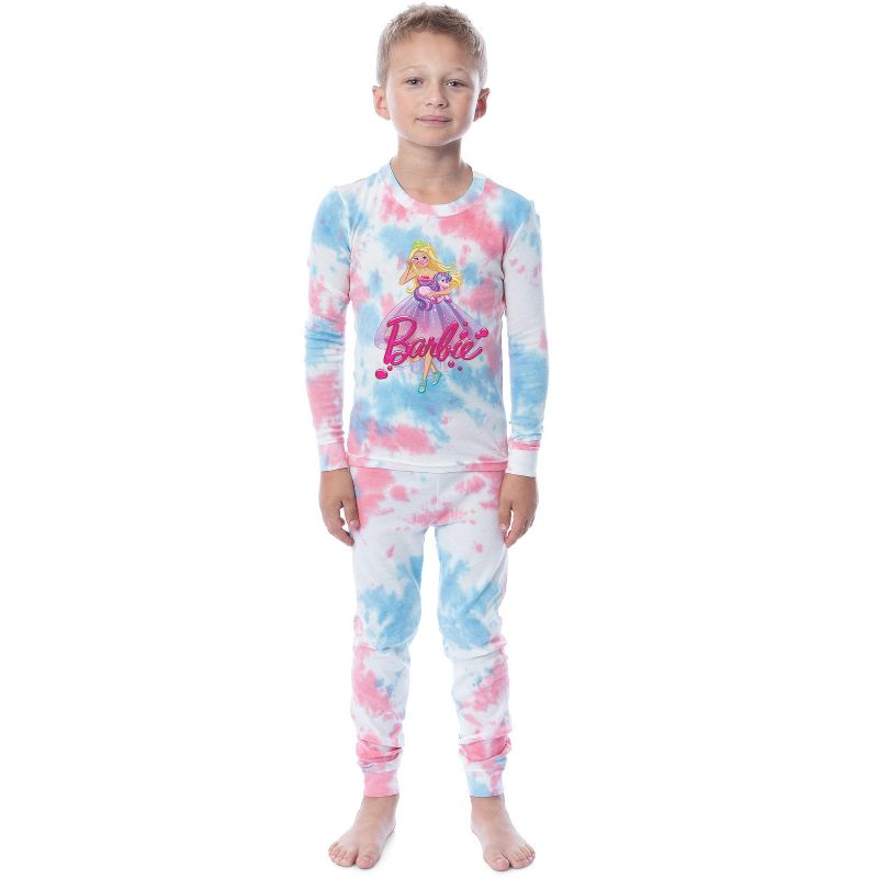 Barbie Girls' Princess Doll Unicorn Unisex Child 2 Piece Sleep Pajama Set Multicolored, 2 of 5