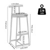 Set of 3 27''H Barstools, Round Wooden Bar Stools with Footrest, Counter Height Kitchen Chairs for Island, Dining Area, or Breakfast Bar-Maison Boucle - 4 of 4