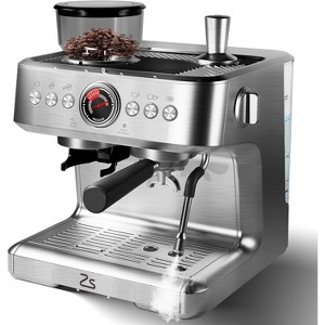 Semi-Automatic Espresso Machine With Grinder, 20 Bar Professional Coffee Maker With 30 Grinding Setting and Steam Wand, 2.8L Removable Water Tank - 1 of 4