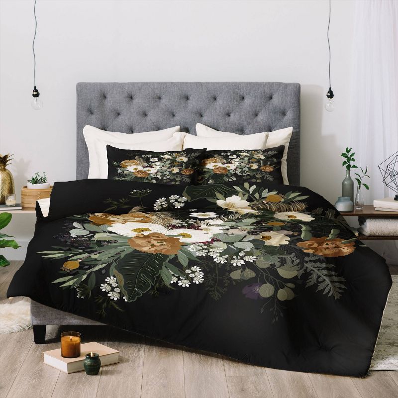 Iveta Abolina Paloma Night Comforter & Sham Set Black - Deny Designs, 4 of 8