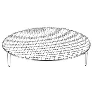 Unique Bargains Stainless Steel Barbecue Grill Net Round Cooling Rack Silver - 1 of 4