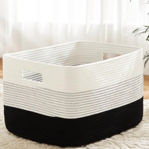 Blanket Basket,Rectangle Woven Baskets for Storage,65L Laundry Basket - 1 of 4