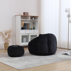 Kumasinova Giant Bean Bag Chair with Ottoman,Chenille Lounge Chair Indoor with Pillow,Bean Bag Chairs for Adults&Kids,Living Room Furniture - 1 of 4