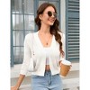 Clearlove Women's Cropped Cardigans Shrugs 3/4 Sleeve Lightweight Hollow Out Crochet Knit Sweater Tops - 2 of 4