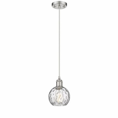 Innovations Lighting Athens Water Glass 1 - Light Pendant in  Brushed Satin Nickel