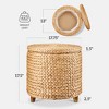 Best Choice Products 17 Round Storage Ottoman with Lid – Handwoven Water Hyacinth Modern Footstool" - 2 of 4