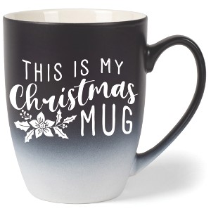 Elanze Designs This Is My Christmas Mug Two Toned Ombre Matte Black and White 12 ounce Ceramic Stoneware Coffee Cup Mug - 1 of 4