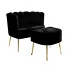 ChaletPosh Velvet Chair with Stool - 2 of 4