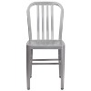 ADILE Modern Metal Dining Chairs Set of 2, Silver - 2 of 4