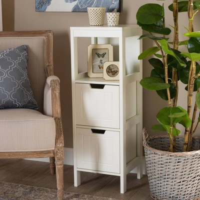 Reuben White Wood 2-Drawer Storage Cabinet