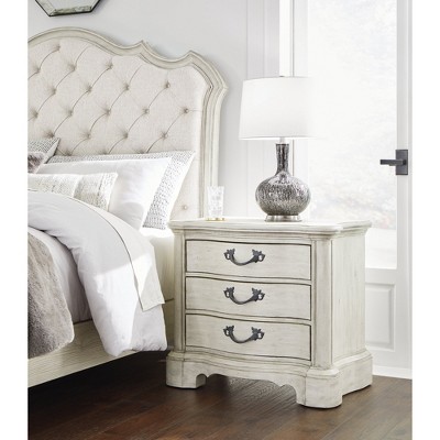 Antique White Traditional 3-Drawer Nightstand with Power Outlet
