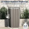 SEVOBAL 23 Gallon Outdoor Trash Can Garbage Can with Lid Waterproof Resin Garbage Patio Waste Bin Garden Backyard Deck, Beige, 15.16"*15.55"*30.71" - 3 of 4
