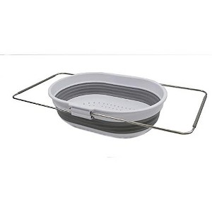 SAMMART 5L (1.3 gallon) Expandable & Collapsible Over The Sink Rectangular Colander - 1 of 4