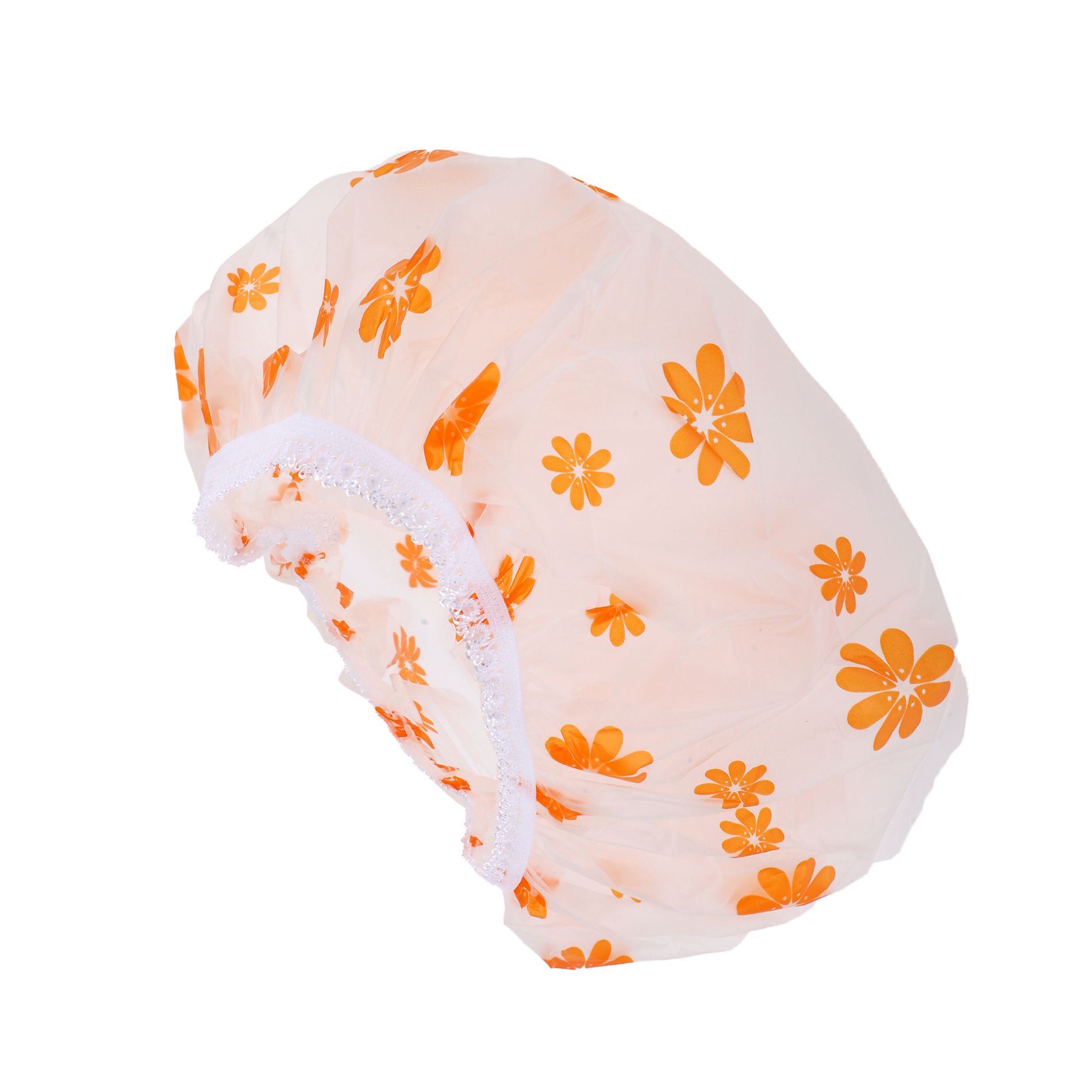 Unique Bargains Women's Lightweight Shower Cap Orange 1 Pc