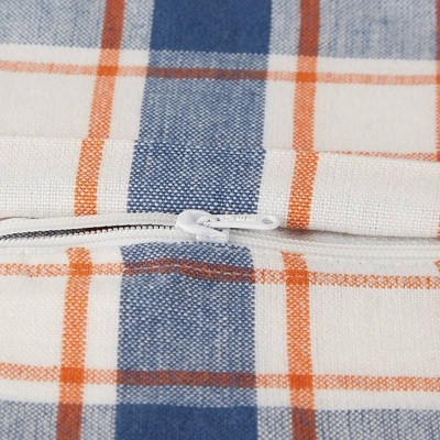 Autumn Plaid and Print Cotton Square Pillow Covers, 18x18, 4-Pack