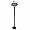 HomeStock VIVIAN Tiffany-Style Victorian Stained Glass Torchiere Floor Lamp 69" Height - 2 of 3