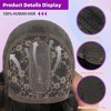 Jessie's Wig Short Bob Human Hair Wigs with Bangs for Women Natural Black 12Inch - 3 of 4