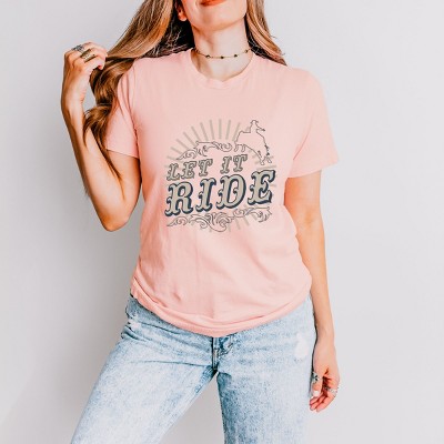 Simply Sage Market Let It Ride Rodeo Short Sleeve Tee - XS - Blush