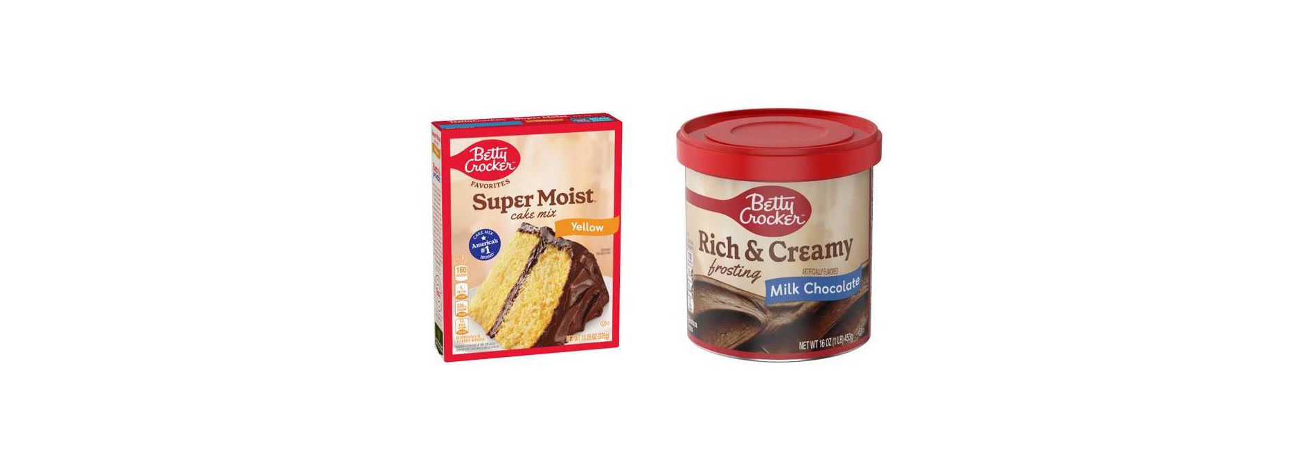 Betty Crocker 13.25oz Yellow Cake Mix + 16oz Rich and Creamy Milk Chocolate Frosting