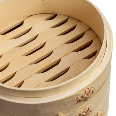 Joyce Chen 6-Inch Natural Bamboo 2-Tier Steamer Basket