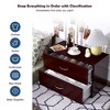 Costway 2-Drawer Dresser Horiztonal Organizer w/Handle Wood End Table Nightstand - 4 of 4