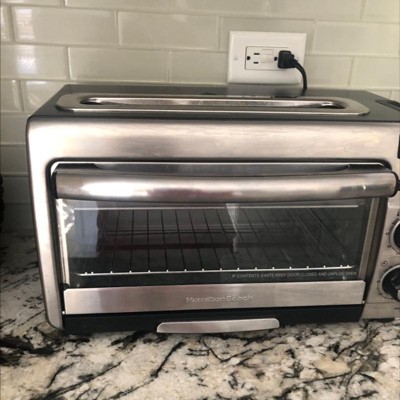 Hamilton Beach 2 in 1 Toaster Oven Combo Countertop Toaster Oven Broiler Warmer Fits 9 Pizza 1450w Dual Rack Slots Target