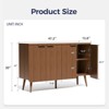 FONTOI Storage Cabinet, Sideboard Cabinet with Doors and Shelves, Buffet Cabinet with Waveform Panel for Dining Room, Walnut, 47.2*13.8*30 - 2 of 4