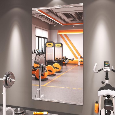 Apmir  2/3 pieces Rectangle Wall Mirror Home Gym Mirror Dance Studio Mirror Tempered Glass Mirror
