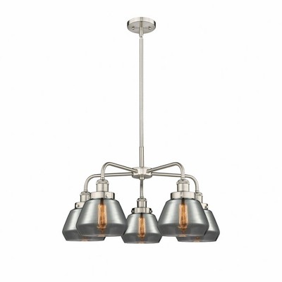 Fulton - 5 Light Stem Hung Chandelier In Art Deco Style-13.5 Inches Tall and 24.5 Inches Wide