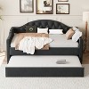 Kumasinova Twin Size Tufted Upholstered Daybed with Trundle,Velvet Sofa Bed Frame with USB&Type-C Charging Ports for Adults,No Box Spring Needed - 2 of 4