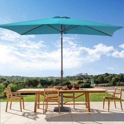 Sonkuki 6×9FT Rectangular Outdoor Patio Umbrella w/Push Button Tilt and Crank Handle, Sun-Protective